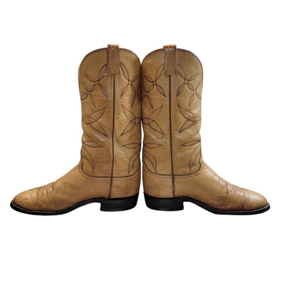 Hondo Men\'s Yellow‎ Cowboy Boots Size 9.5D Westen Resoled With Rubber Soles main image 5